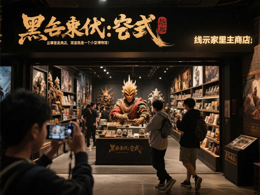 巨型“金箍棒”震撼落地！博主曝光《黑神话：悟空》实体店内景